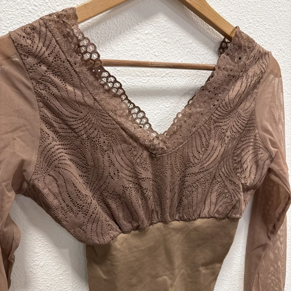 Tissini Faja Women's Brown‎ Body Sharper Grethel Size Large Compression Bodysuit